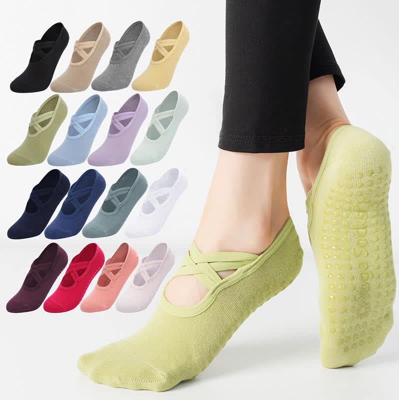 Solid Color Non-slip Yoga Fitness Socks(5 Pairs)