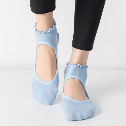 Non-Slip Cotton Open Instep Yoga Socks(6 Pairs)