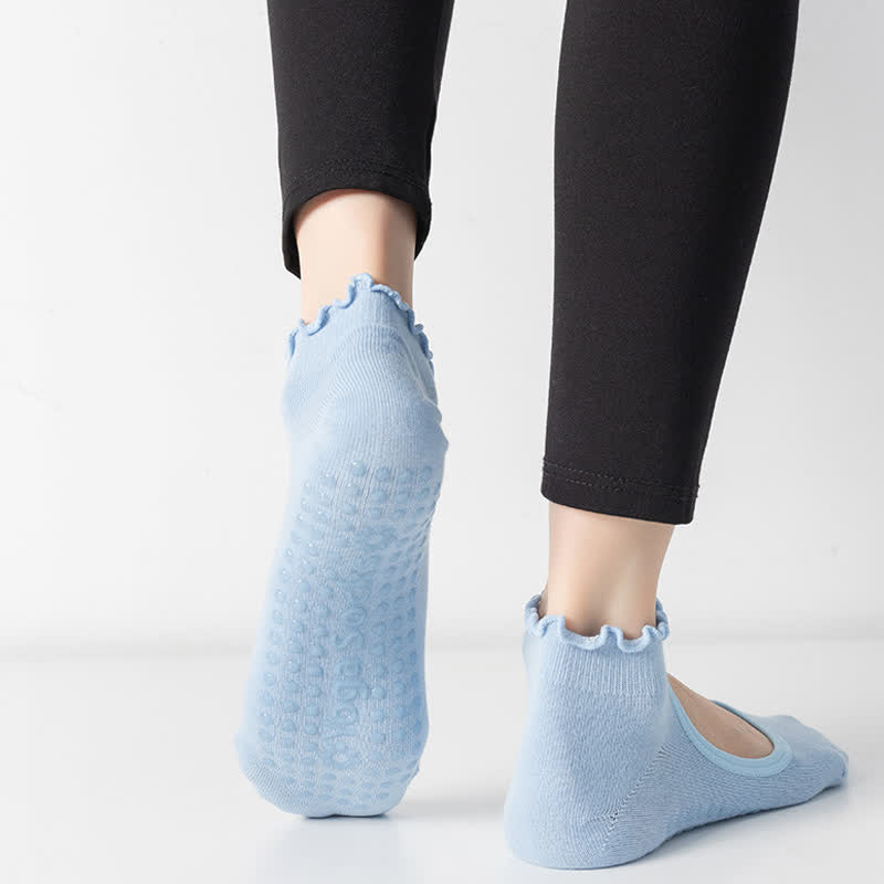 Non-Slip Cotton Open Instep Yoga Socks(6 Pairs)