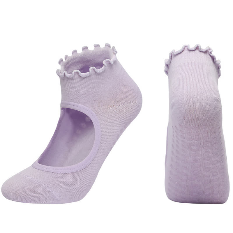Non-Slip Cotton Open Instep Yoga Socks(6 Pairs)