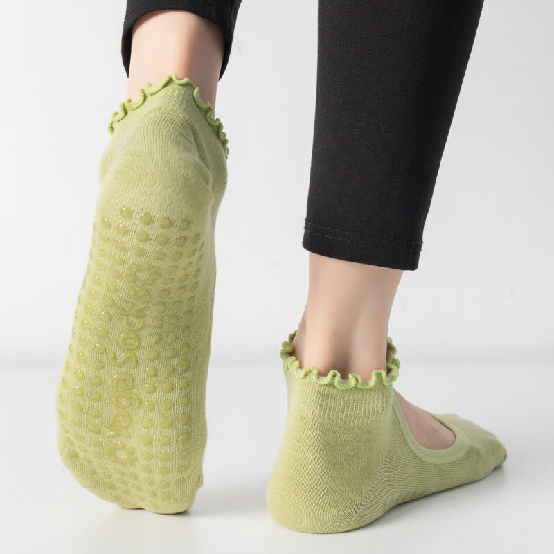Non-Slip Cotton Open Instep Yoga Socks(6 Pairs)