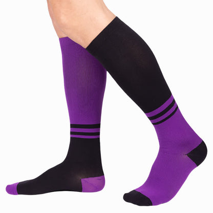 Striped Color Block Compression Socks(4 Pairs)