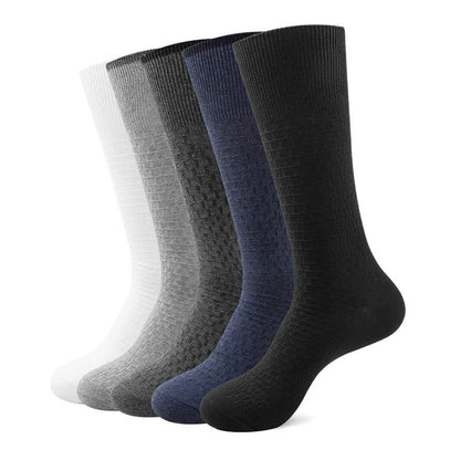 Solid Color Waffle Cotton Socks(5 Pairs)