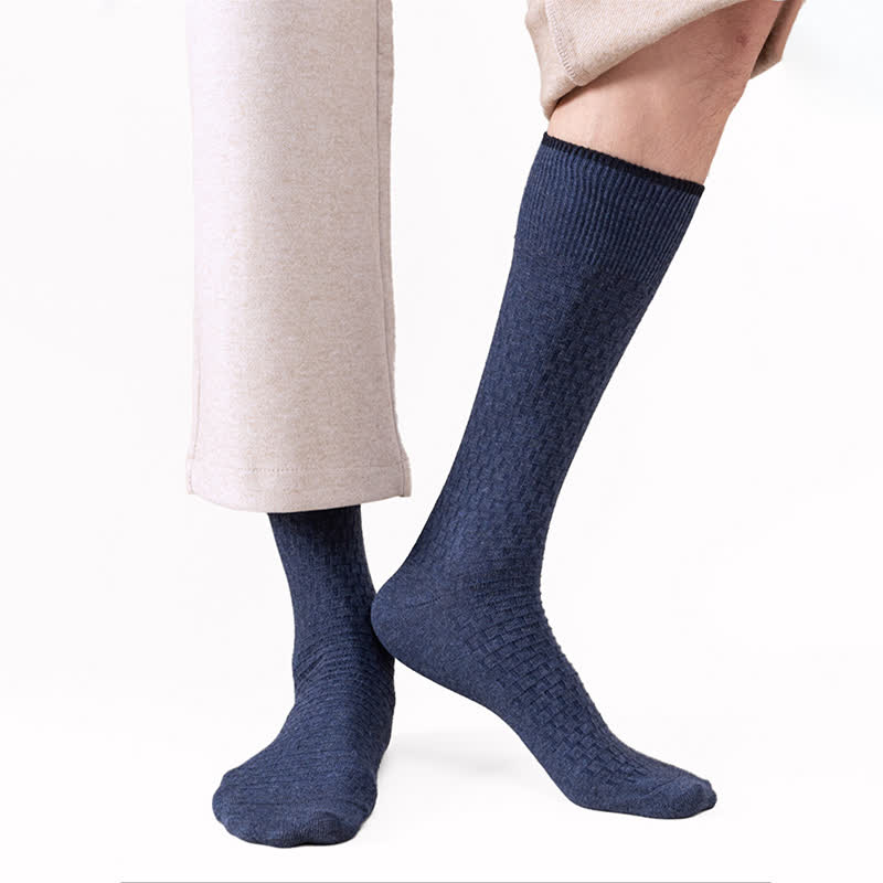 Solid Color Waffle Cotton Socks(5 Pairs)