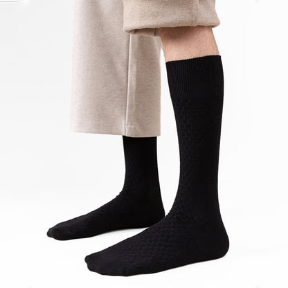 Solid Color Waffle Cotton Socks(5 Pairs)