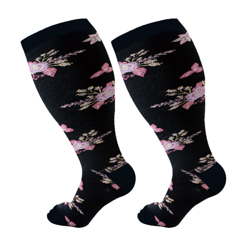Plusock Plus Size Defoliation Compression Socks - Black - 4XL - image 8