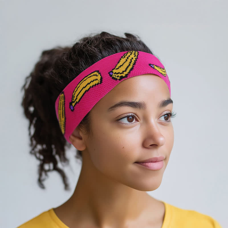 Banana Print Sweat-Absorbent Sports Headband