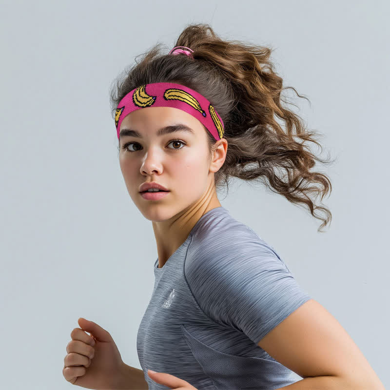 Banana Print Sweat-Absorbent Sports Headband