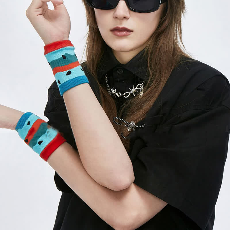 Fun Watermelon Pattern Wrist Sleeves(2 Pairs)