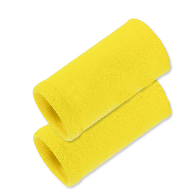 Plusock Solid Color Outdoor Sports Compression Wrist Sleeves(2 Pairs) - Yellow - One Size - image 3