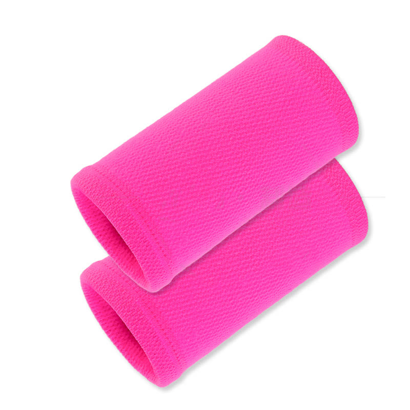 Plusock Solid Color Outdoor Sports Compression Wrist Sleeves(2 Pairs) - Pink - One Size - image 6