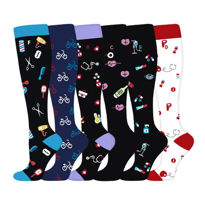 Plusock Medical Print Sweat-wicking Compression Socks(6 Pairs) - image 0