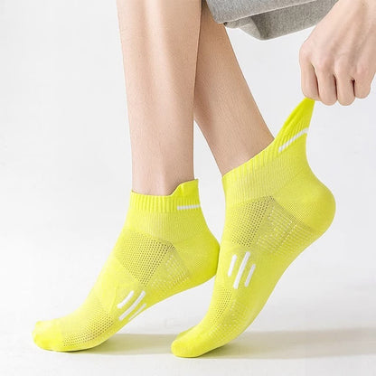 Cotton Sweat-wicking Breathable Sports Ankle Socks(5 Pairs)