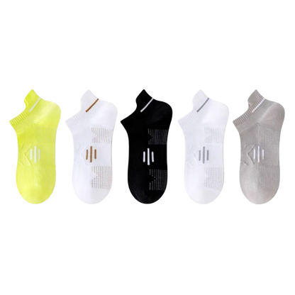 Cotton Sweat-wicking Breathable Sports Ankle Socks(5 Pairs)