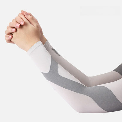 Plusock Y-shaped Stripe Outdoor Sports Sun Protection Sleeves(4 Pairs)