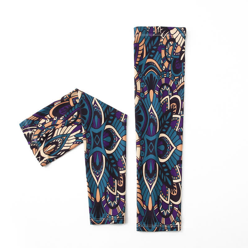 Patterned Outdoor Sun Protection Breathable Arm Sleeves(4 Pairs)