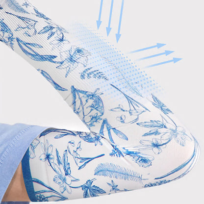 Floral Print Outdoor Sun Protection Arm Sleeves(3 Pairs)