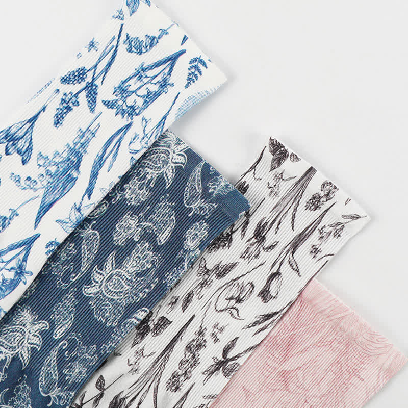 Floral Print Outdoor Sun Protection Arm Sleeves(3 Pairs)