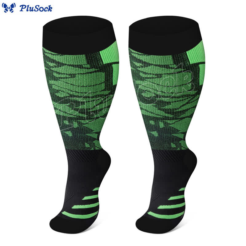 Plus Size Graphic Sports Compression Socks(3 Pairs)