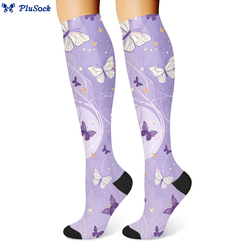 Cat Butterfly Floral Compression Socks(3 Pairs)