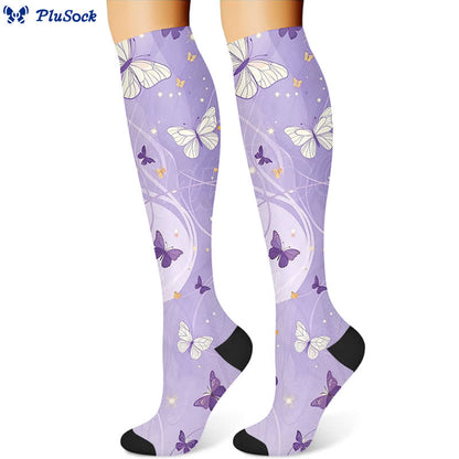 Cat Butterfly Floral Compression Socks(3 Pairs)