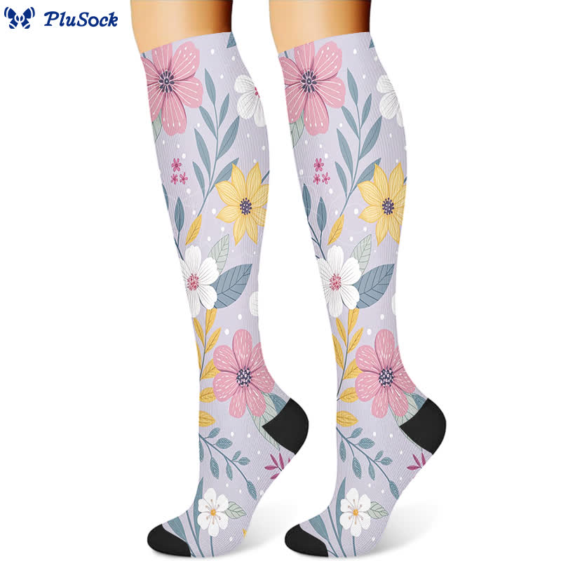 Cat Butterfly Floral Compression Socks(3 Pairs)