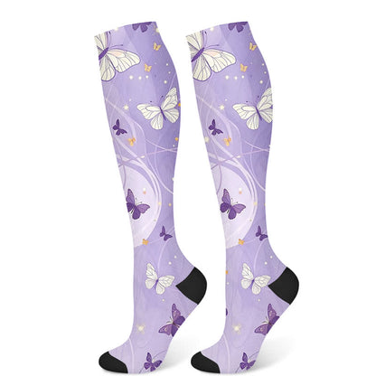 Cat Butterfly Floral Compression Socks(3 Pairs)