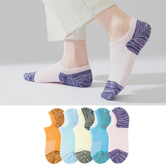 Contrast Color Sports Breathable Ankle Compression Socks(5 Pairs)