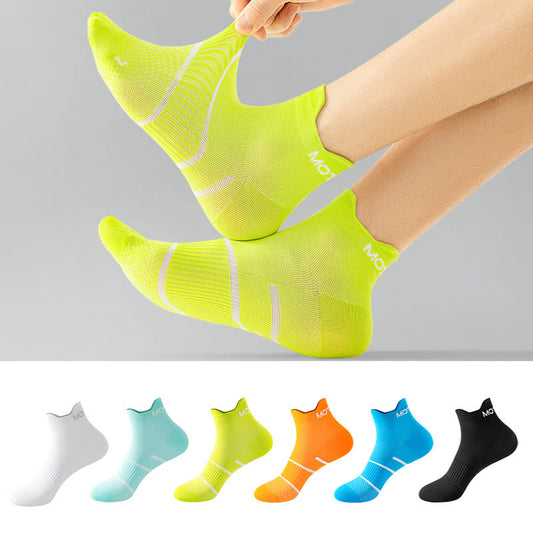 Letter Thin Solid Color Breathable Ankle Compression Socks(6 Pairs)