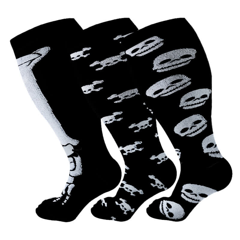 Plusock Plus Size Skull Print Compression Socks - image 5