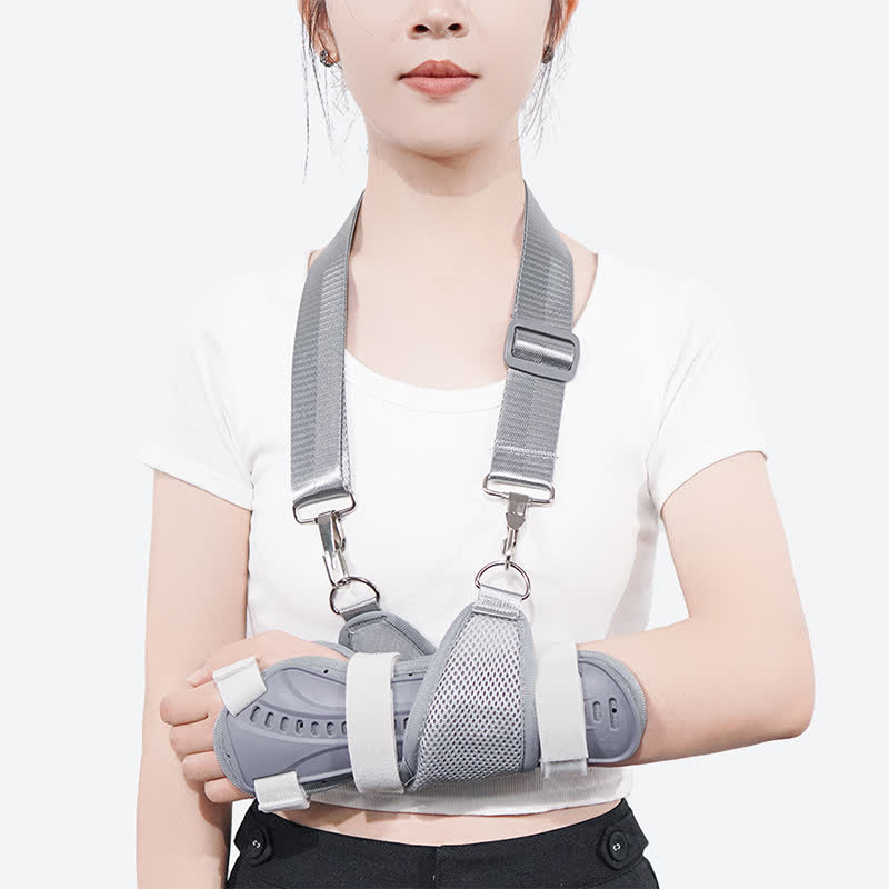 Plusock Sports Wrist Brace with Neck Sling and Support Splint - Light Grey - image 0