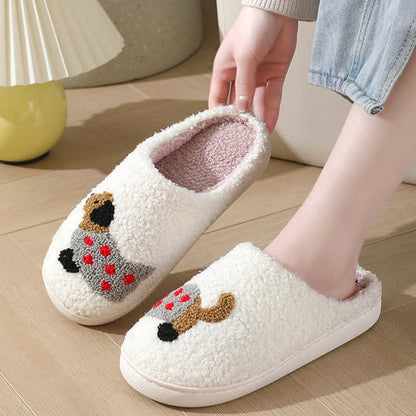 Plus Size Plush Animal Print Slippers