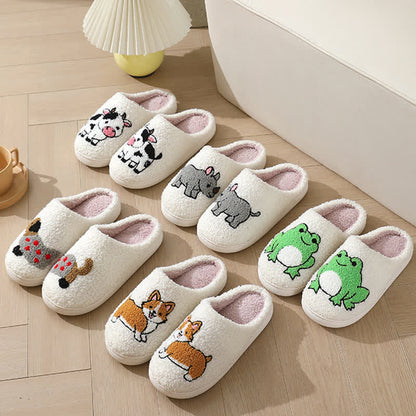 Plus Size Plush Animal Print Slippers