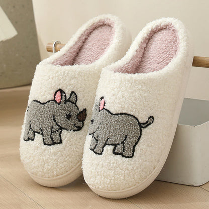 Plus Size Plush Animal Print Slippers