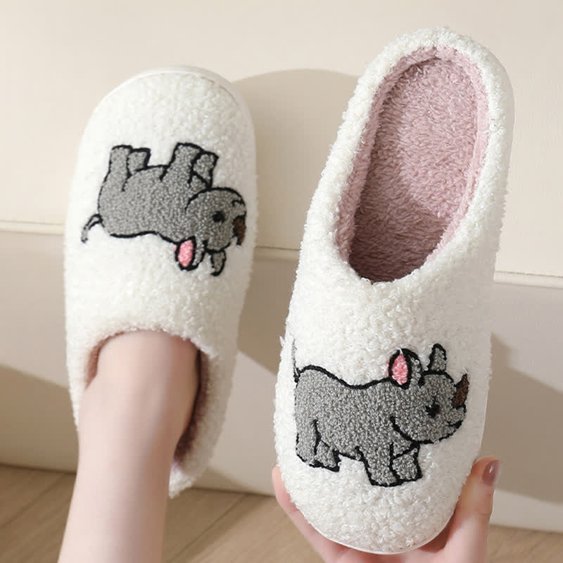 Plus Size Plush Animal Print Slippers