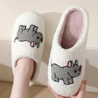 Plus Size Plush Animal Print Slippers