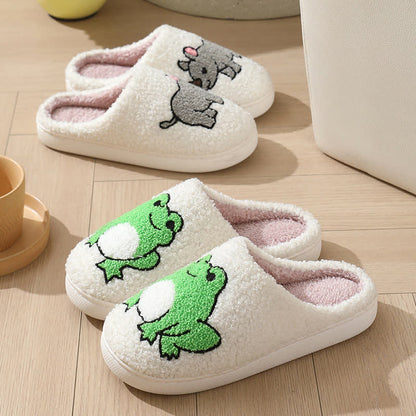 Plus Size Plush Animal Print Slippers