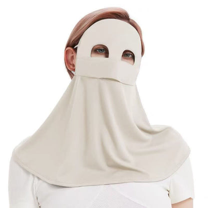 Solid Color Sun Protection Face Mask with Neck Flap