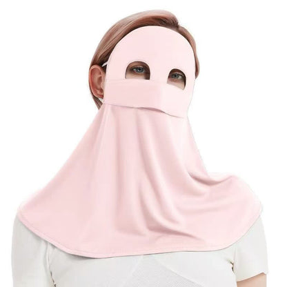 Solid Color Sun Protection Face Mask with Neck Flap