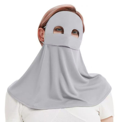 Solid Color Sun Protection Face Mask with Neck Flap