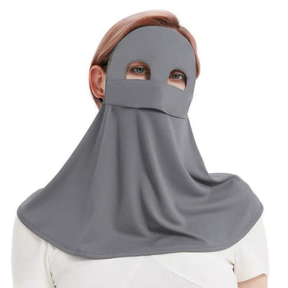 Solid Color Sun Protection Face Mask with Neck Flap