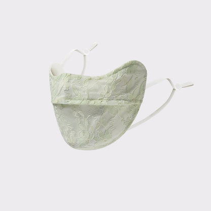 Flower Embroidered Lace Sun Mask