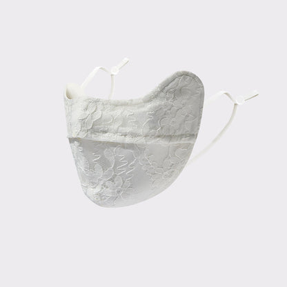 Flower Embroidered Lace Sun Mask