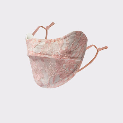 Flower Embroidered Lace Sun Mask