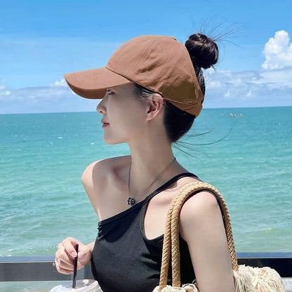 Ponytail Hole Sun Protection Baseball Cap