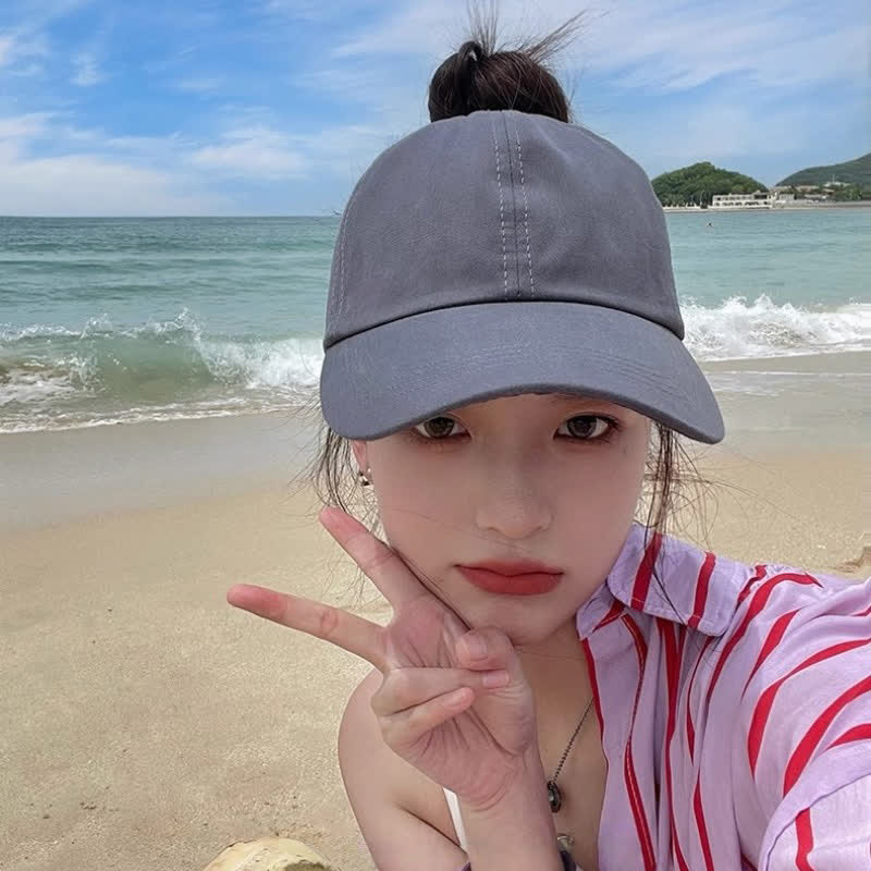 Ponytail Hole Sun Protection Baseball Cap