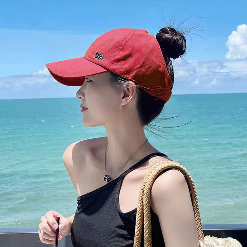 Ponytail Hole Sun Protection Baseball Cap