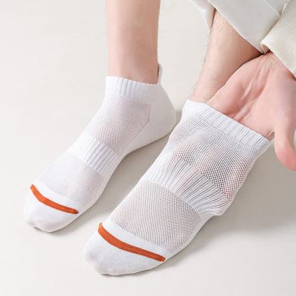 Letter Printed Thin Cotton Sports Ankle Socks(5 Pairs)