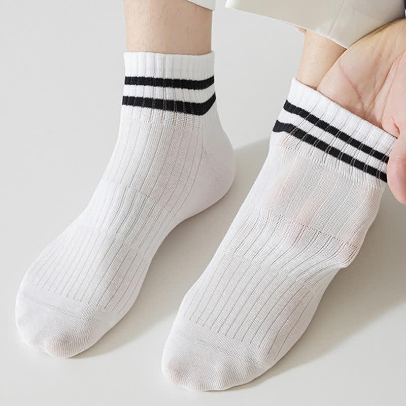 Striped Thin Cotton Breathable Ankle Sports Socks(6 Pairs)