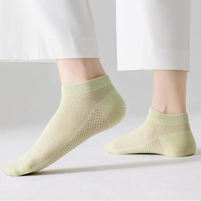 Thin Breathable Sweat-absorbent Mesh Cotton Ankle Socks(5 Pairs)